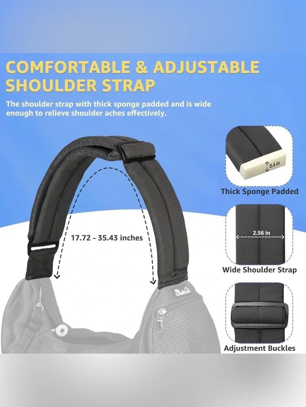SlowTon Dog Carrier Sling - Thick Padded Shoulder Strap Adjustable Dog Carriers